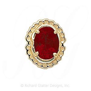 GS384 G - 14 Karat Gold Garnet Slide 